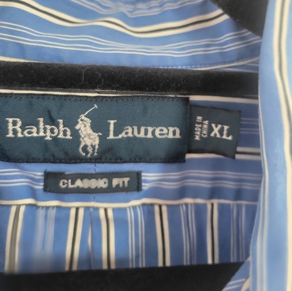 Ralph Lauren Classic Fit Cotton Striped Button Down Shirt Size XL - Picture 3 of 7
